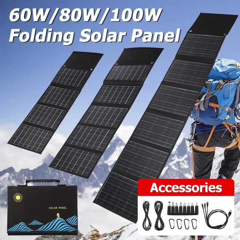 60W 100W 4/6折りソーラーパネル折りたたみバッグ  - Folding Solar Panel のレビューと価格