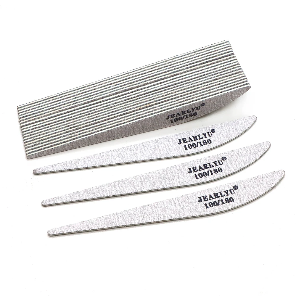 20/50Pcs Curved Nail File Professional 100/180 Grit Gray Sandpaper Nails File Strip For Woodworking Carving Craft DIY Hand Tools