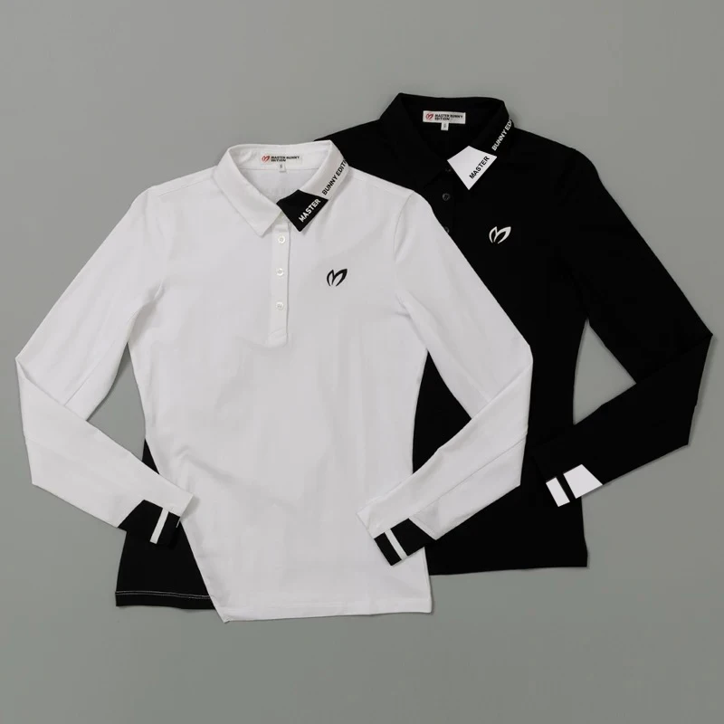 

Women's Golf Long-Sleeve Polo Shirt Quick-Dry Breathable Stretch Slim-Fit Top Color-Blocked Golf Apparel
