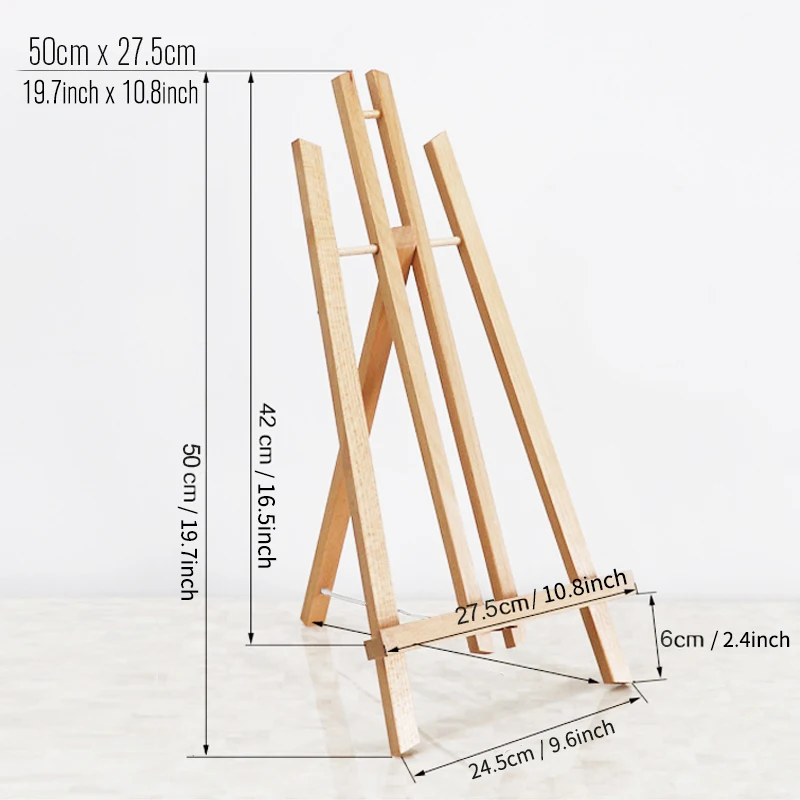 Wooden Trapezoidal Easel, Portable Foldable Display Bracket On The Desktop, Painting Party Easel, Used For Painting Art Display