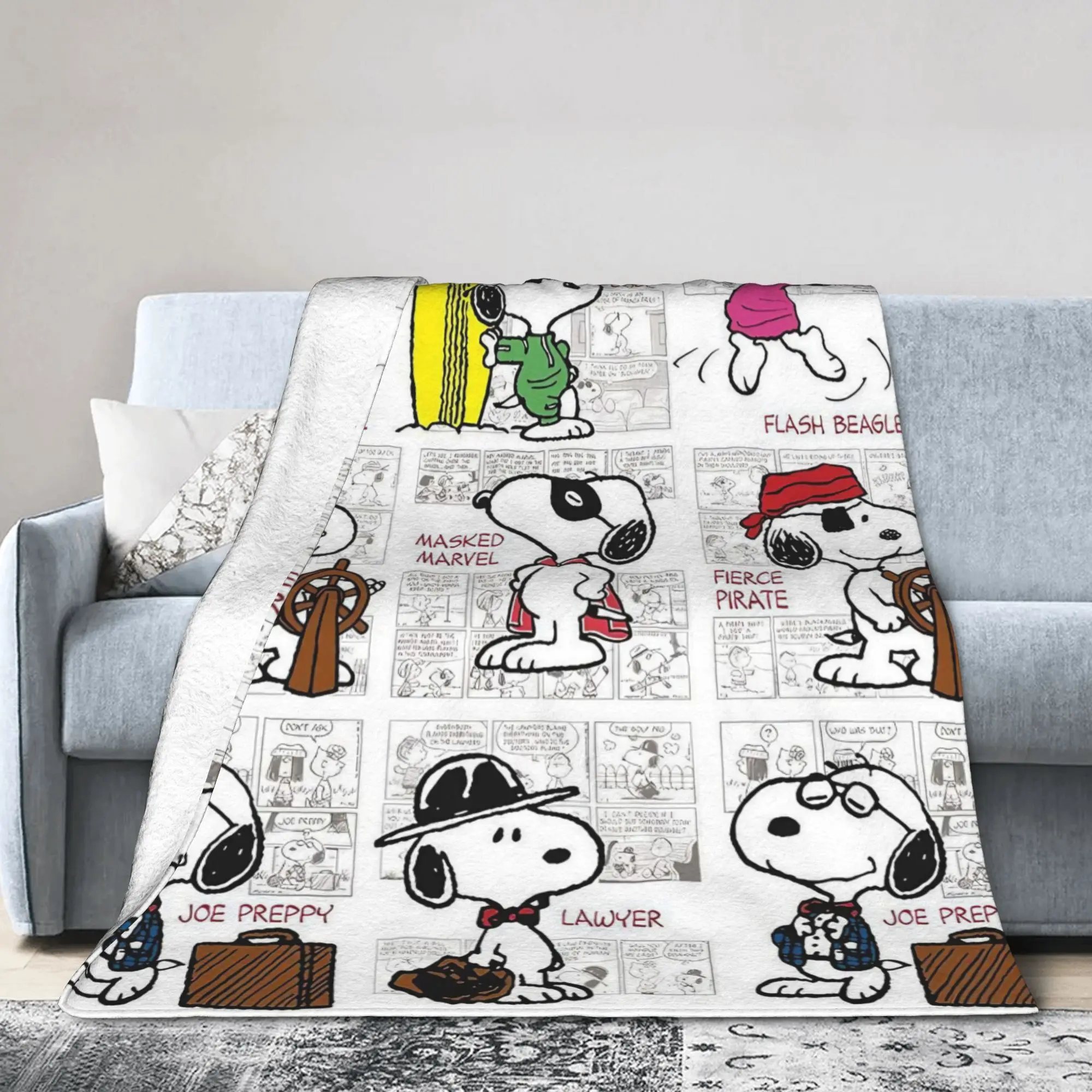

Snoopy Cute Cartoon Blanket Fleece Printed Multifunction Ultra-Soft Throw Blanket for Bed Couch Quilt