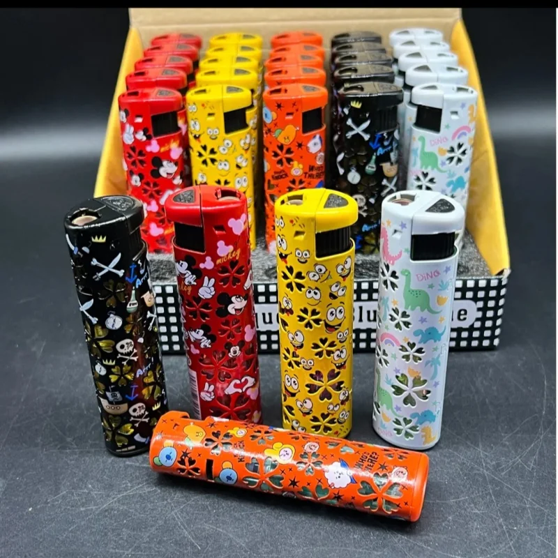 New Windproof Cute Pattern Colorful Light Inflatable Lighter Metal Jet Blue Flame Outdoor Portable Lighter Smoking Gift - Image 5