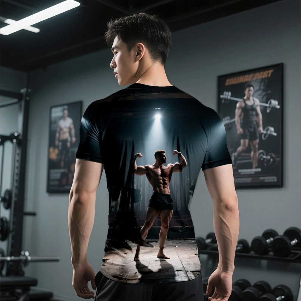 

Best Selling Fitness Sports 3d Printed Men's T-Shirt Summer Quick Drying Breathable Men's and Women's boys Tops Street Trend