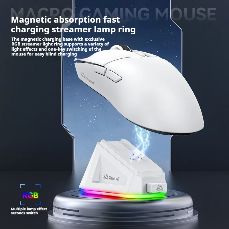 X2 Tri-Mode Bluetooth Wireless Mousepaw3311 24000dpi Rgb Ultra-Light Magnetic Charging Dock Macro 1k Wired Method Gaming Mouse