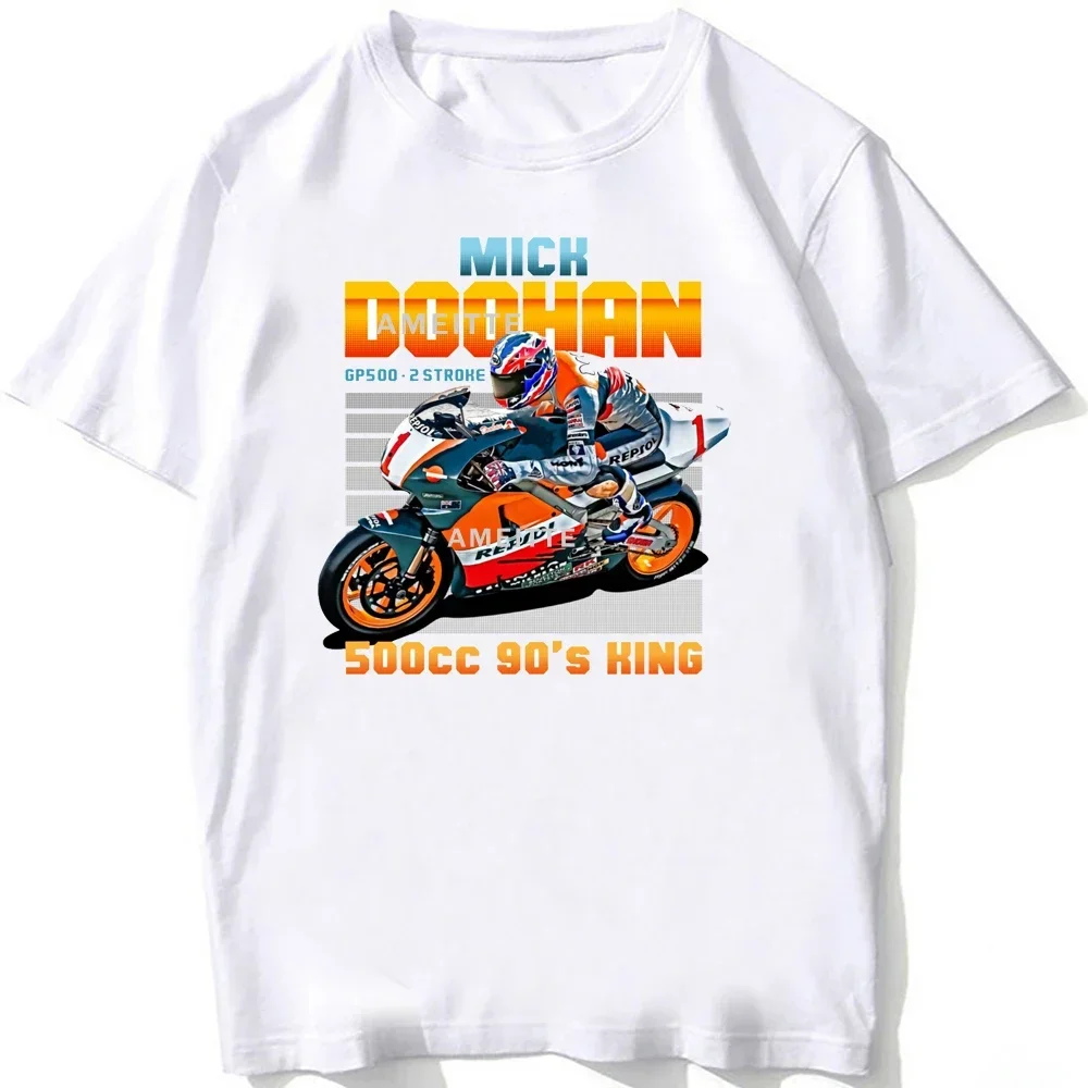 

Футболка Mick Doohan 01 GP Riding Legend, летняя мужская футболка с коротким рукавом для приключений, спортивные повседневные белые топы, мужские футболки для мотоциклистов 90-х годов