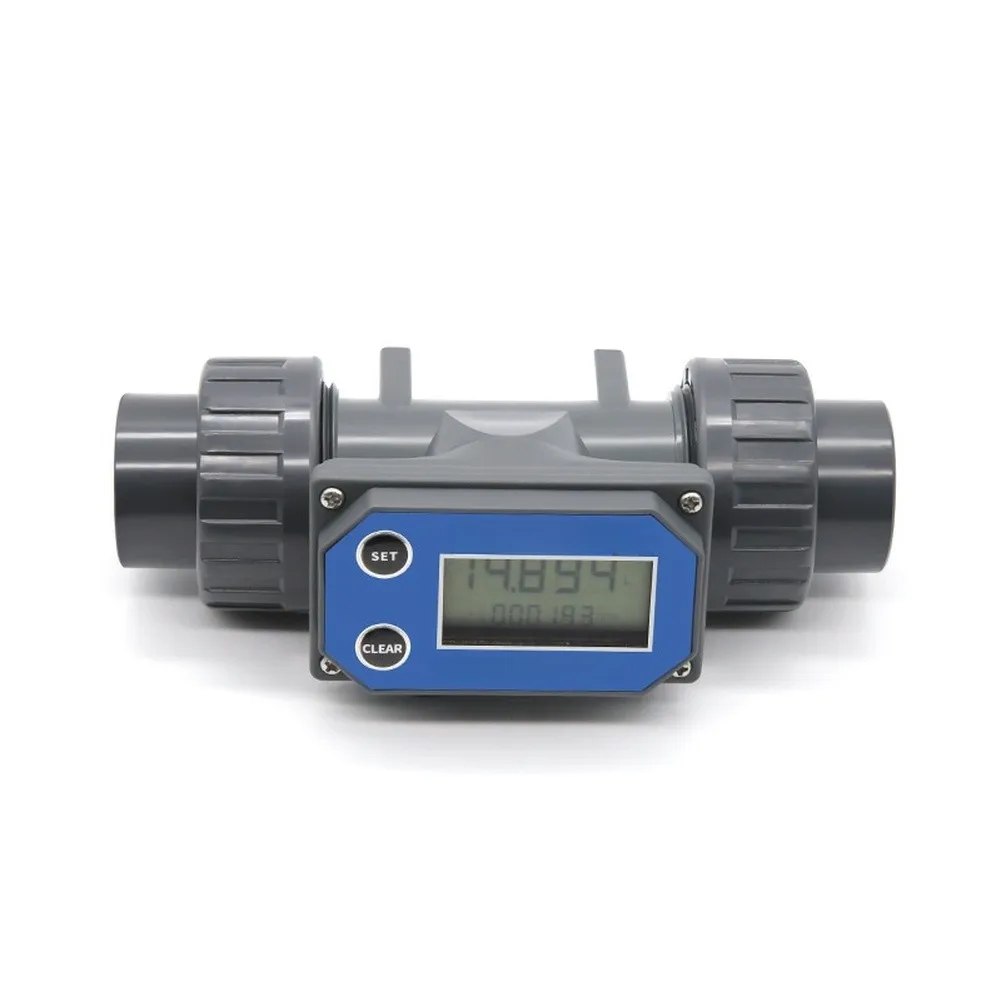 DN25 Water Flow Meter Sensor LCD Turbine Flow Monitor 20-280L MIN PVC Irrigation Farm Industrial Flow Measuring Tool
