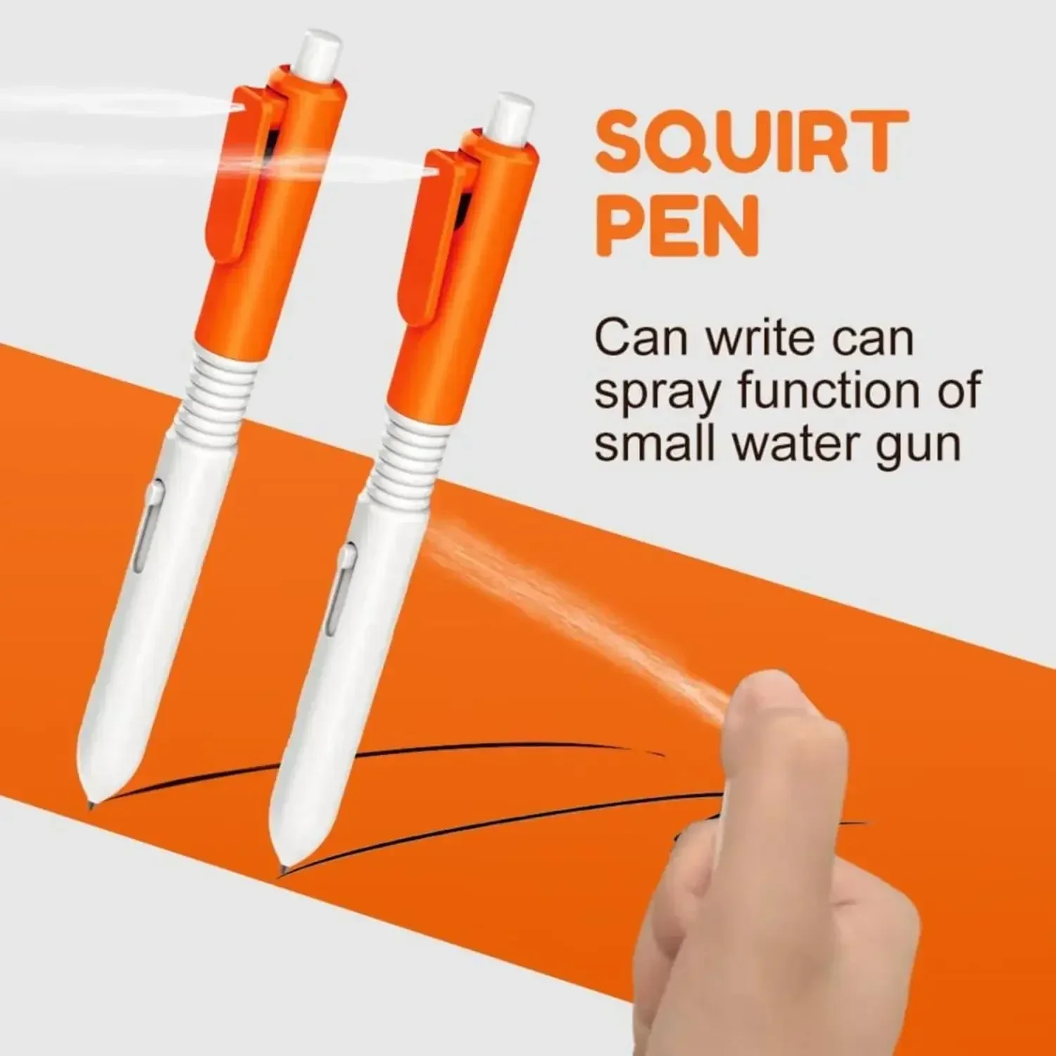 2 in 1 Funny Prank Retractable สเปรย์น้ําปากกา,ปากกาสเปรย์น้ําตลก Prank ของเล่นความเครียดบรรเทา