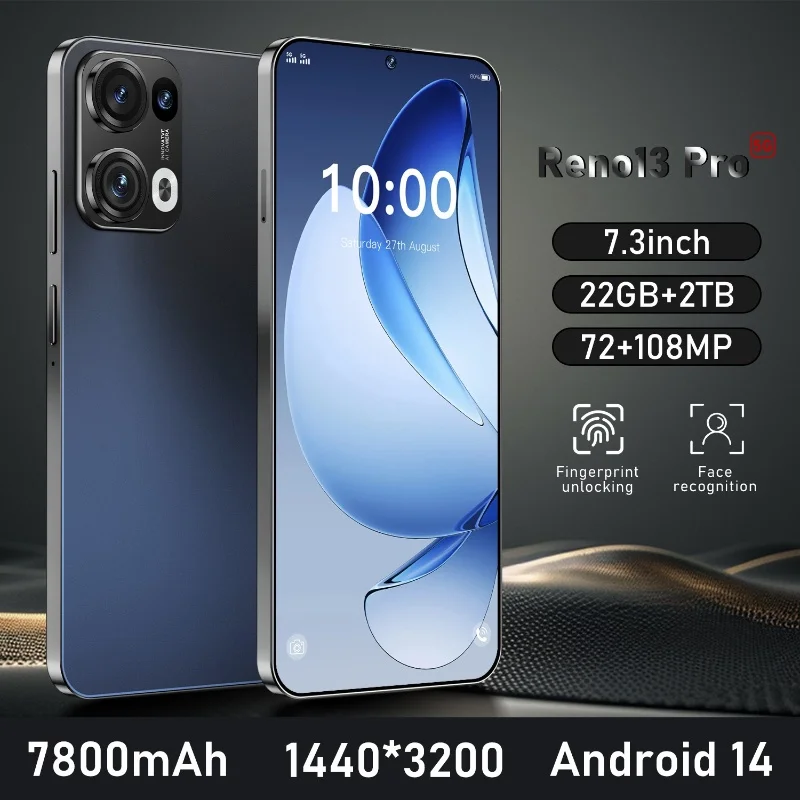Original Reno13 Pro Smartphone 7.3inch Global Version 22G+2TB Snapdragon 8 gen3 Android14 72+108MP 5G Cellphone Mobile Phone