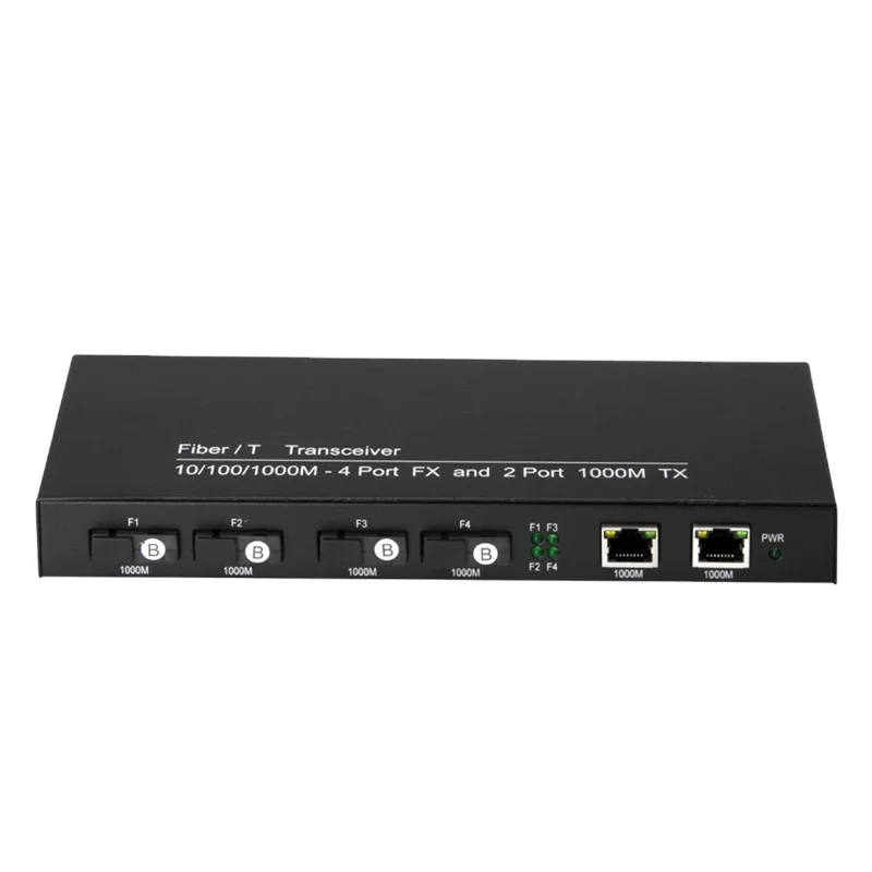 1gb 4 Fiber Optic 2 Ethernet Network UTP Media Converter Switch OEM ODM