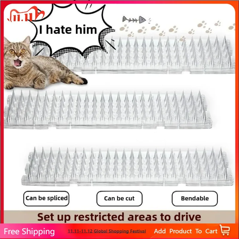 

12/6Packs Cat Repellent Outdoor/Indoor Scat Mat for Cats&Dogs, Clear Cat Deterrent Outdoor Mat Pet Deterrent Mats with Spikes