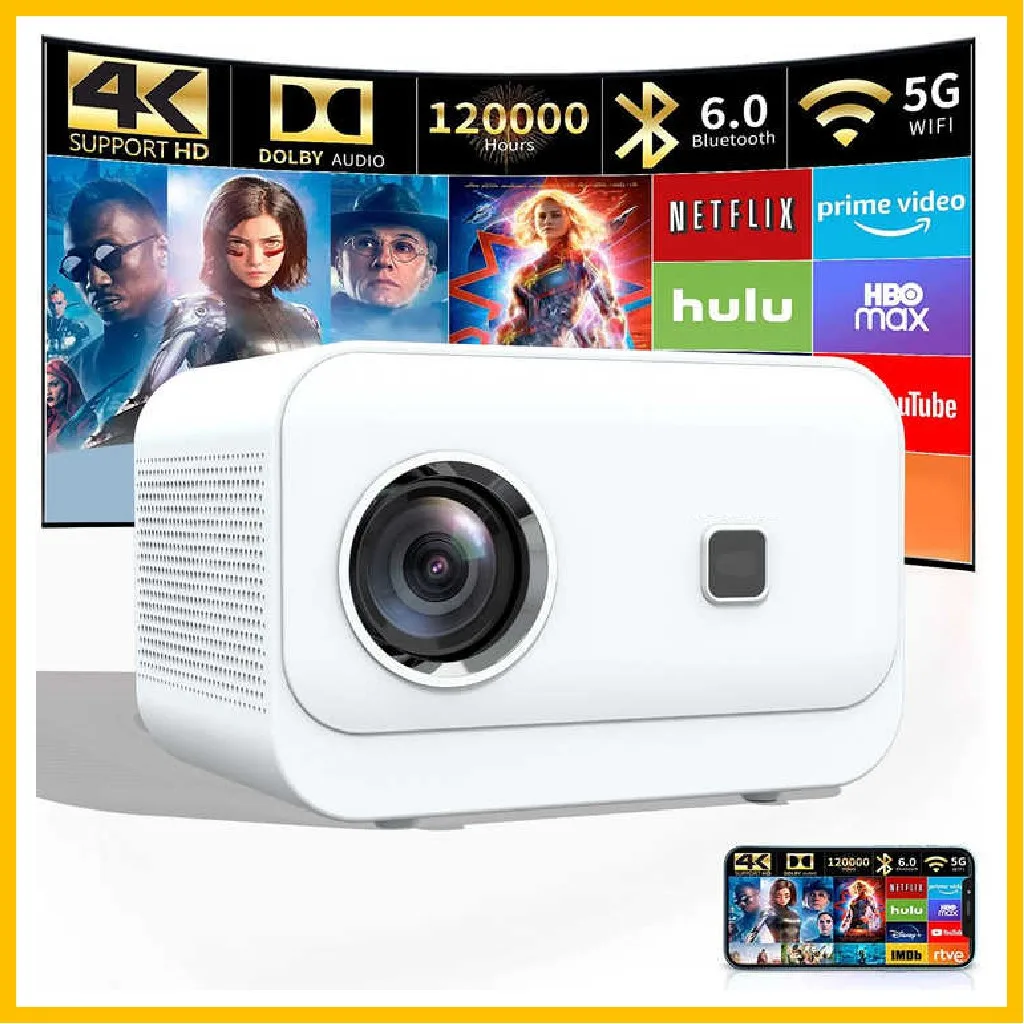 XJ Projector 4K Draagbare Projector 12000L Mini Projectoren 4K Netflix Projector WIFI BT 4K Video Projector Home Cinema Projector