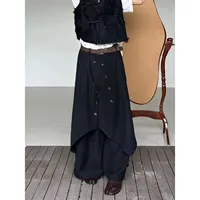 Artistic Vintage Japanese High-End Sensation Yamamoto Yosuke Skirt Pants Uneven Design Sensation Wide Leg Pants West Pants