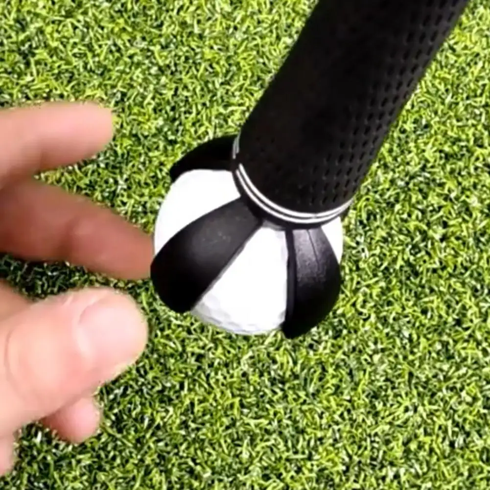 Mini Petal Golf Ball Retriever, 4-Prong Golf Ball Grabber Picker Putter Grip Golf Ball Sucker Pickup Tool With Screw view 3