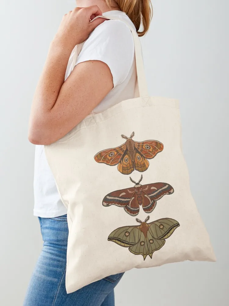 Three Moths Tote Bag Tote Bag shoping bag Cloth bags shopping bags foldable Women's shopping Canvas Tote