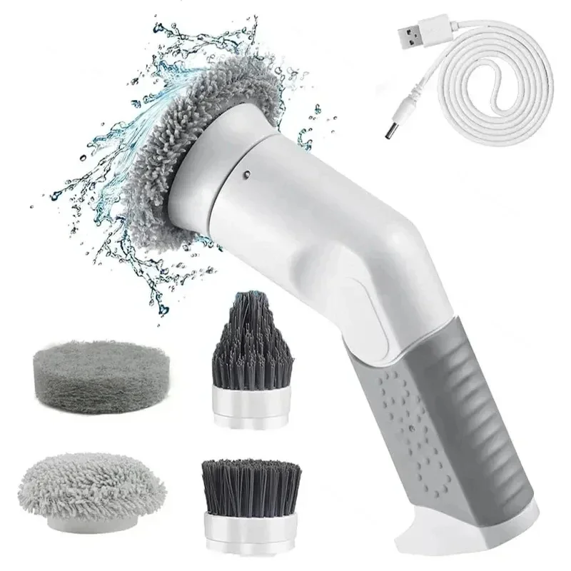 Xiaomi Electric Spin Scrubber Wireless Power Scrubber Cleaning Brush with 4 Brush Heads for Bathroom Shower Bathtub Kitchen Stov