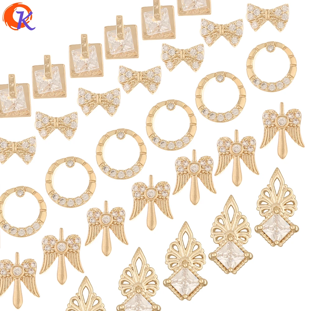 

Cordial Design 50Pcs Jewelry Accessories/DIY Making/Cubic Zirconia Charms/Genuine Gold Plating/Decoration/Fingernail Findings