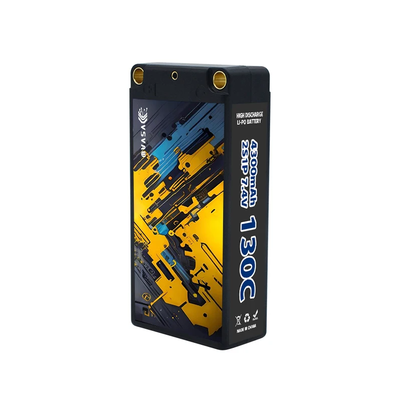 VSVAW Lipo 2S 7.4V batterie 4300mAh 130C étui rigide avec prise XT60 pour voiture RC bateau camion réservoir véhicule Truggy Buggy Xpand rallye