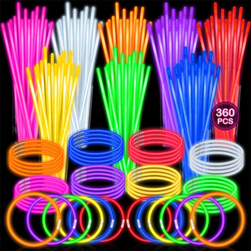 Leuchtende bunte Leuchtstäbe Fluoreszenz im Dunkeln leuchten DIY Armband Halskette Leucht stab für Geburtstag Hochzeits feier Dekor