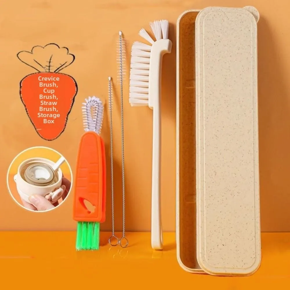 Spazzola per pulire gli spazi vuoti delle bottiglie dei cartoni animati 360 °   Spazzola per la pulizia delle fessure della tazza multifunzionale ruotabile Detergente per cannuccia dal design flessibile