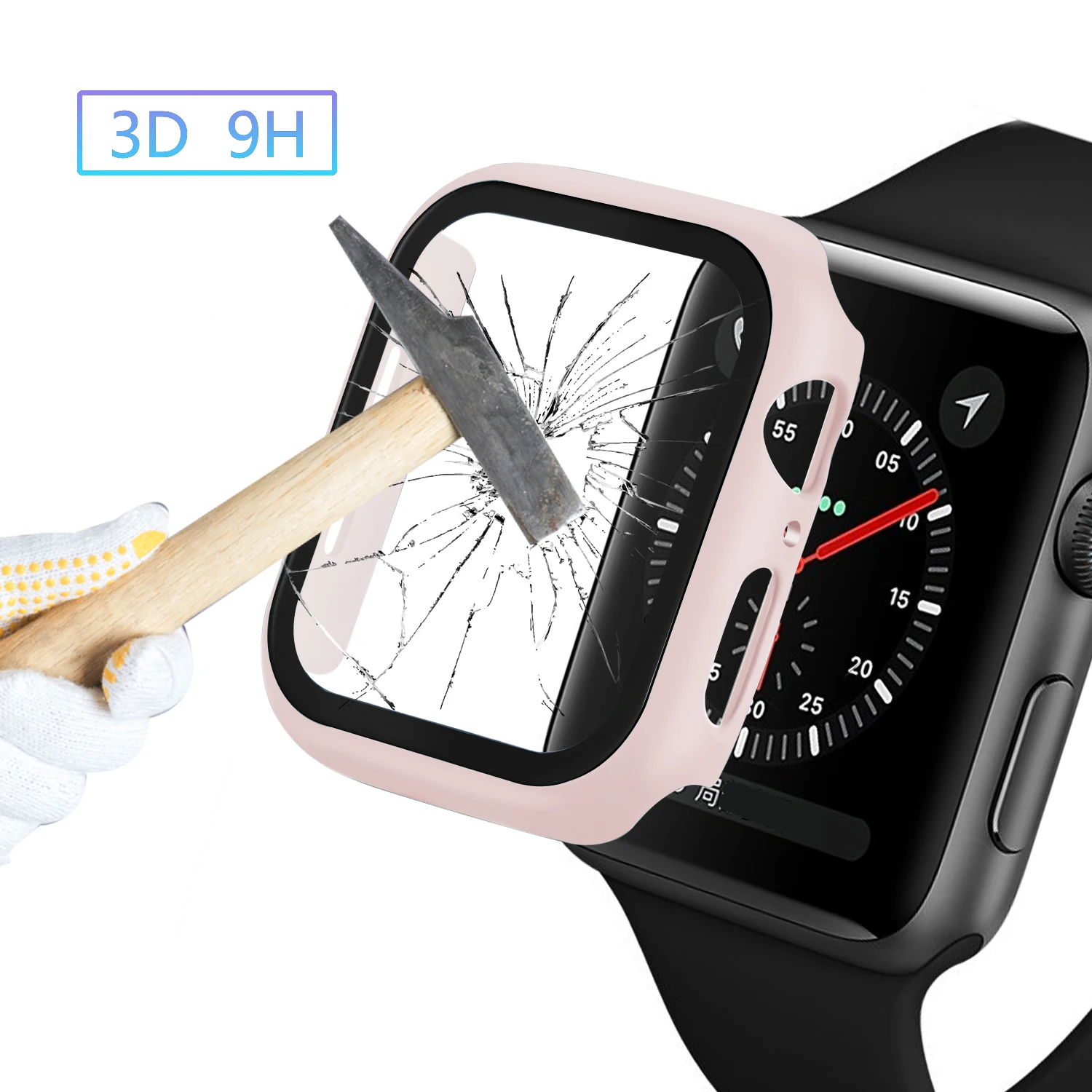 Tempered Glass+Cover For Apple Watch 8 44mm 40mm 42mm 38mm PC bumper Screen Protector Case iWatch Series 7 6 5 4 3 SE 41mm 45mm