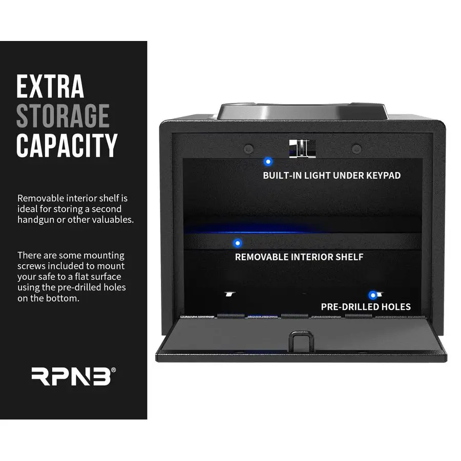 Сейф для обеспечения безопасности пистолета, устройство защиты от огнестрельного оружия QuickAccess с биометрическим усилителем по отпечатку пальца, цифровая клавиатура