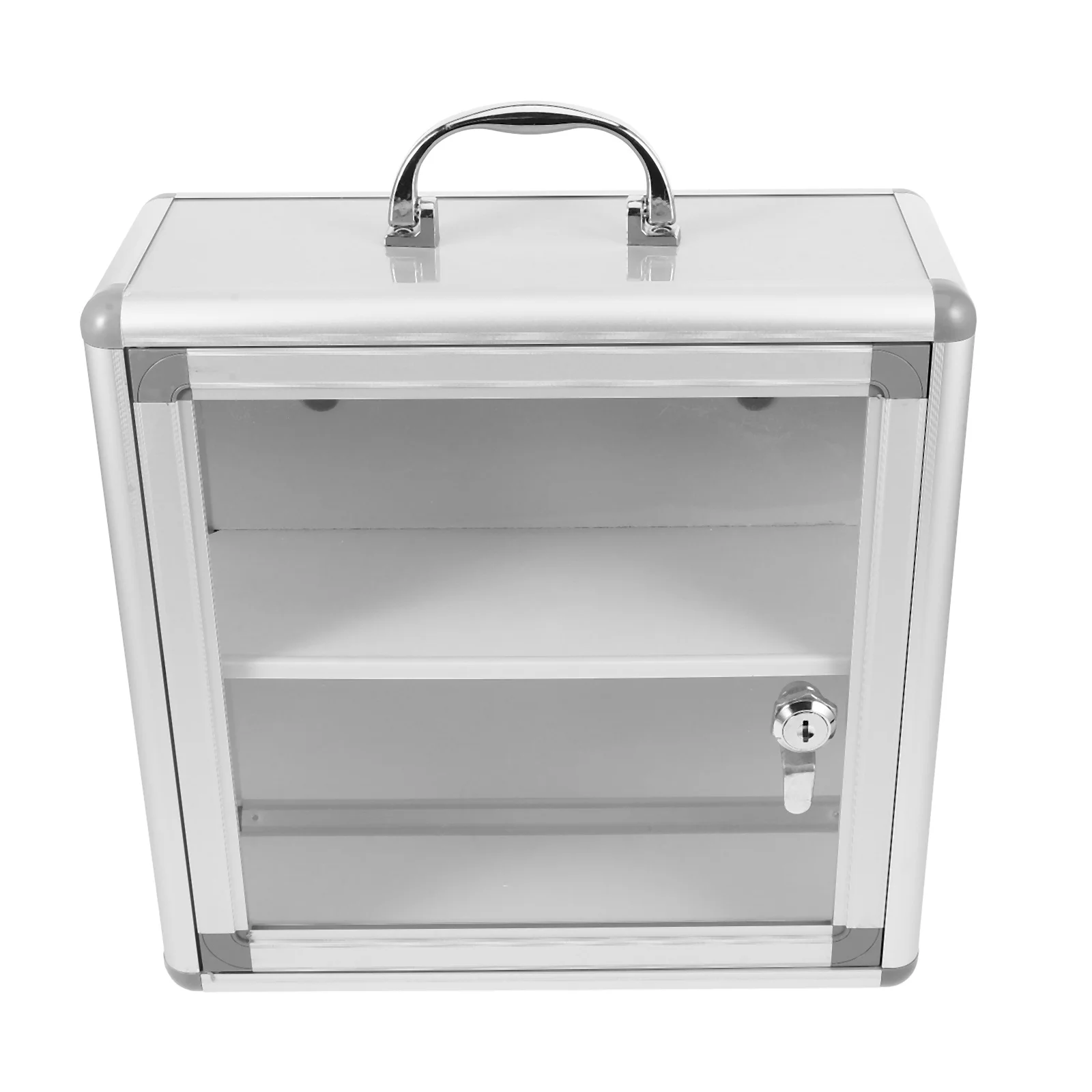 صندوق دواء مثبت على الحائط بسعة كبيرة ومقصورة مزدوجة ومنظم قوي للتخزين في حالات الطوارئ للاستخدام العام المنزلي #4