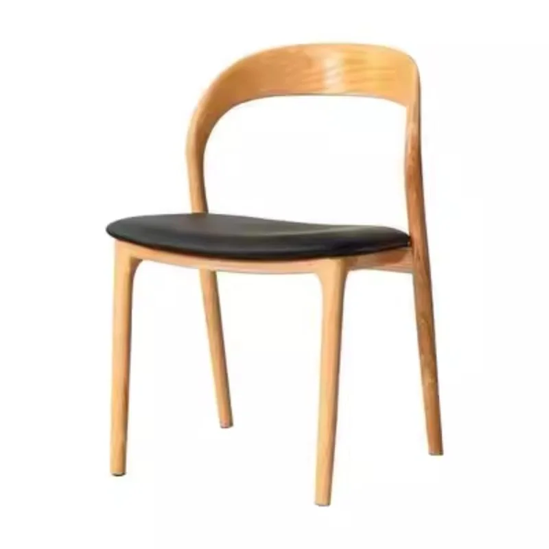 

Мебель Обеденный стул из массива дерева Простой домашний стул для столовой Стул с деревянной спинкой Безрукий стул из орехового дерева