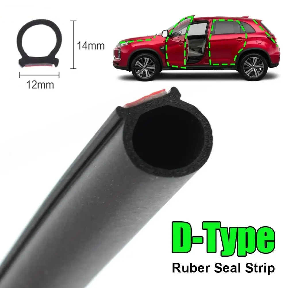 Automotive Door Rubber Seal Universal Large D-Shaped Soundproofing Strip Thickened Rubber B Pillar Seal Auto Parts