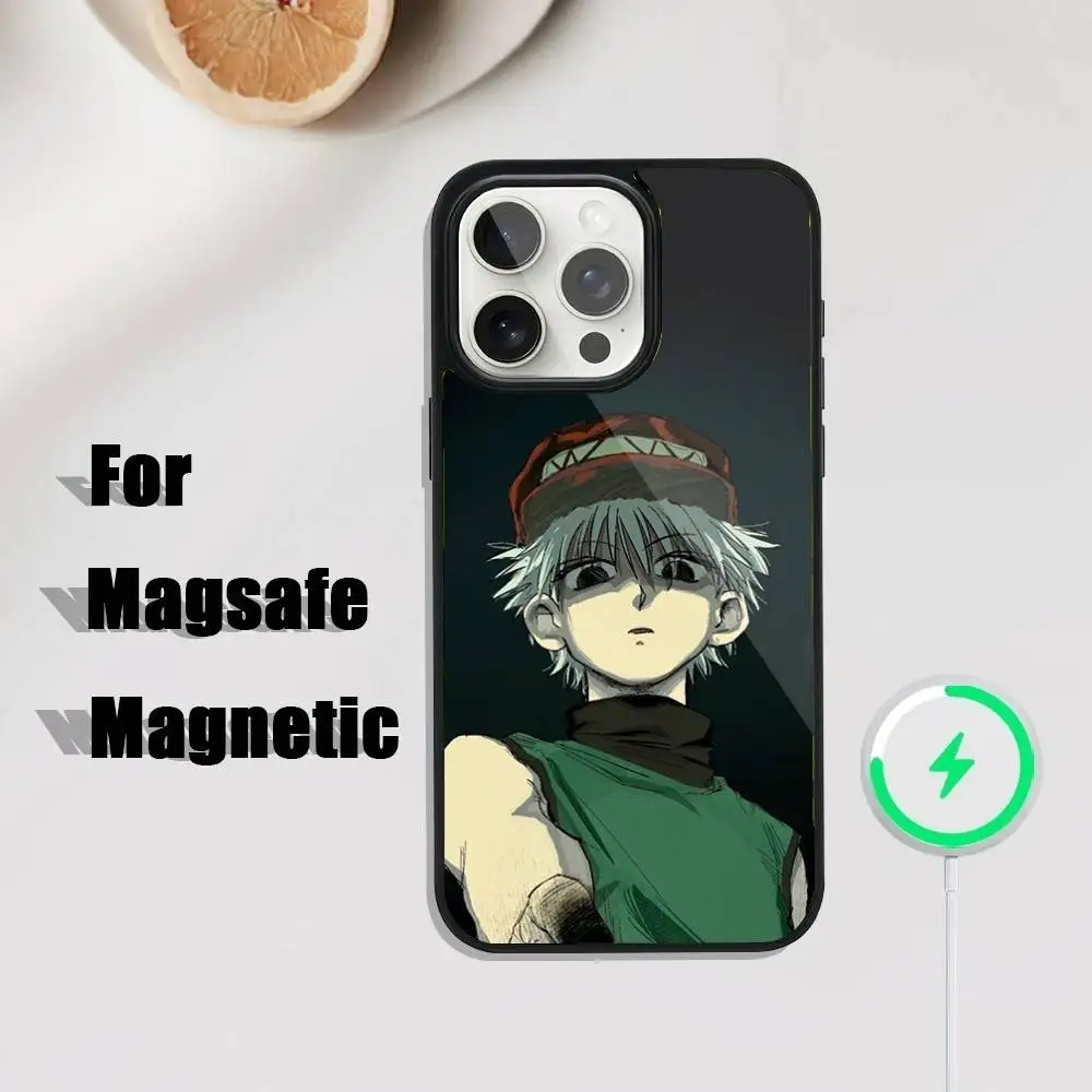 K-Killua Z-Zoldyck telefoonhoesje voor iPhone 17,16,15,14,13,12,11,Pro,Max,Plus,Mini,SE4,E magnetisch Magsafe draadloos opladen