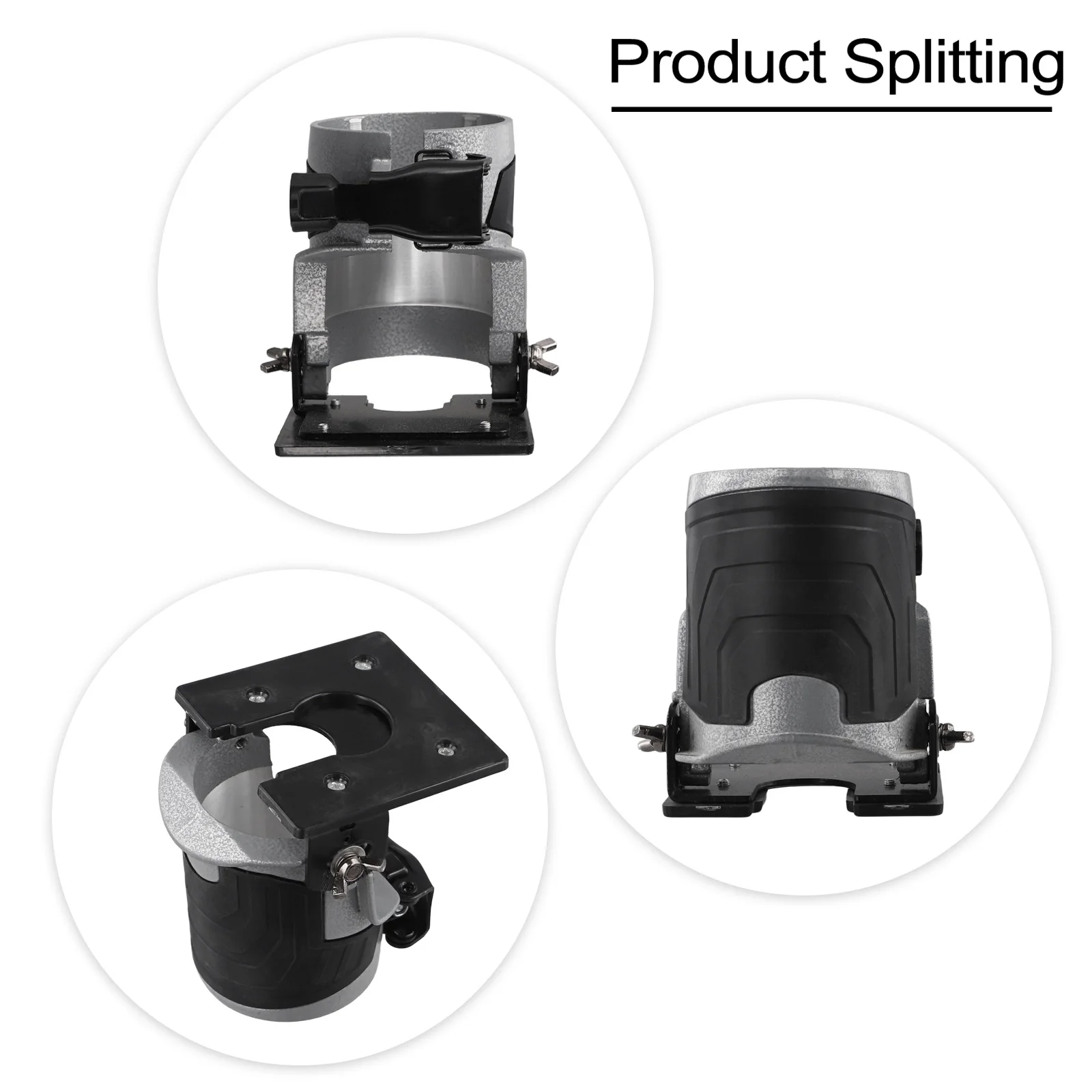 คุณภาพดีสำหรับงาน DIY ฐานเราเตอร์ปรับได้ เครื่องเราเตอร์ไร้สาย วัสดุอะลูมิเนียม สีดำ ใช้งานง่าย