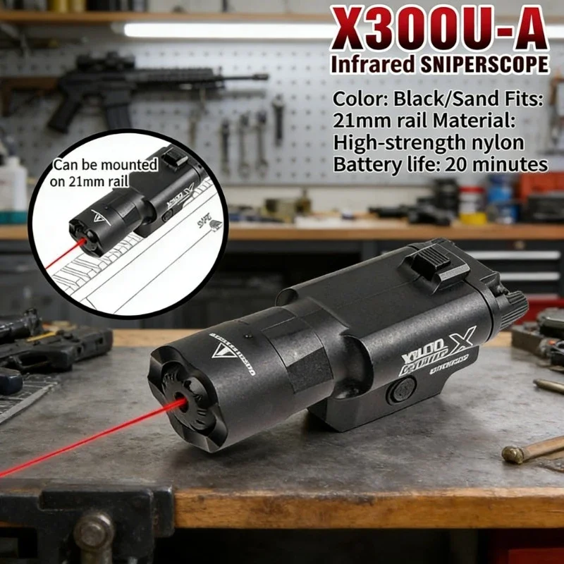 

2026 New Multifunctional X300 Tactical Light Infrared Laser Lamp 20mm Rail For Toy Air Guns Hunting Shooting CS Sports