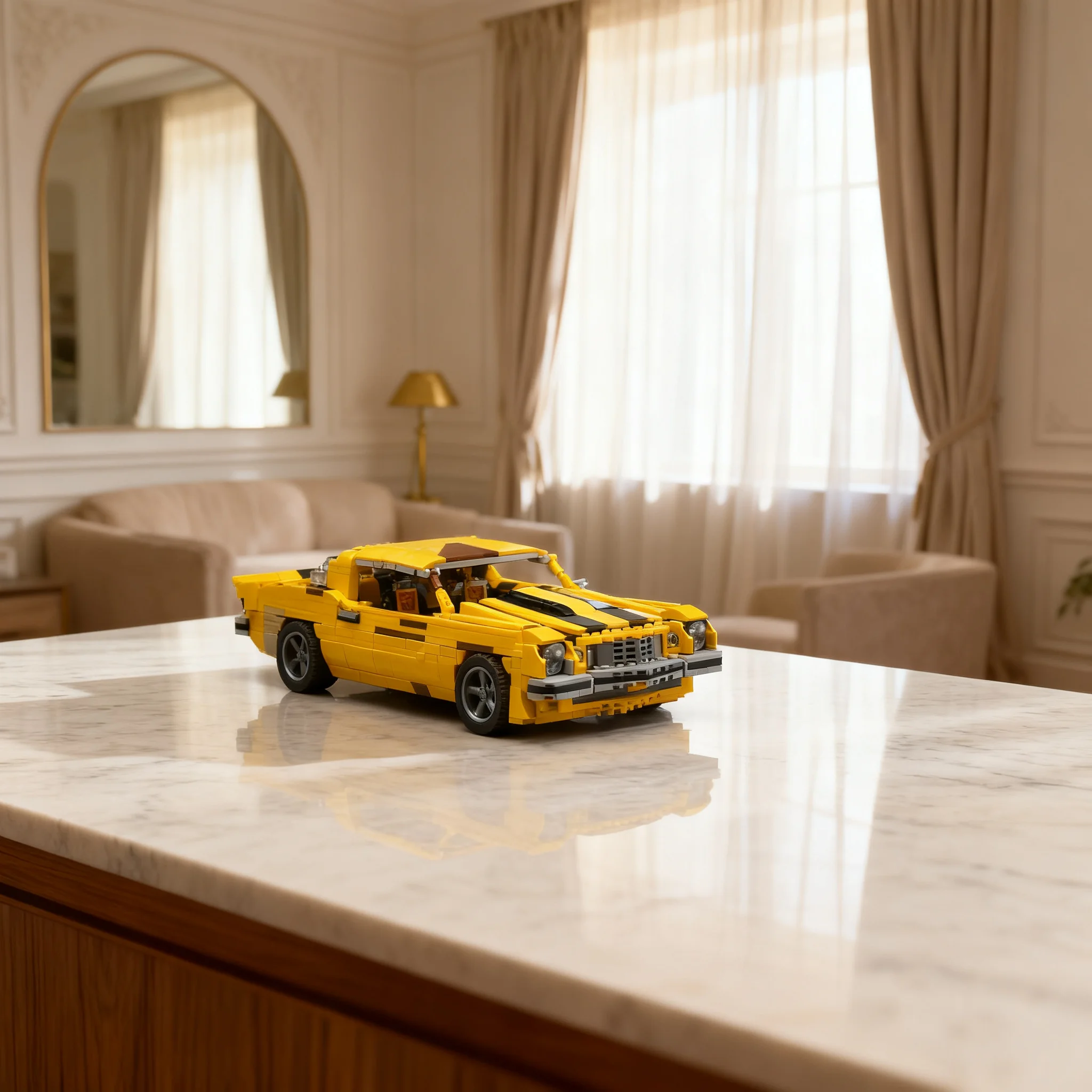 1355pcs MOC Cars American Auto Sports Coupe Z28 Clunker Bumblebee Model Building Blocks Architecture Toys Birthday Gift Brick