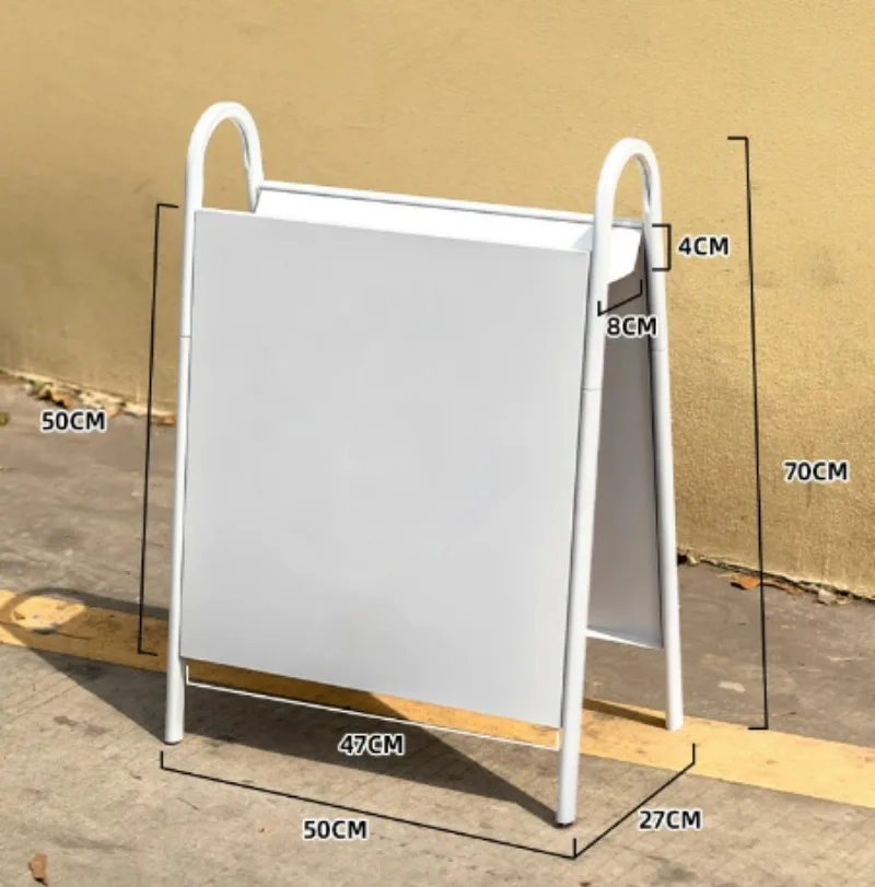 Outdoor Mobile Metal Floor Standing Sign Holder VerticalDoor Billboard Display Rack Cafe Creative Storage Advertising Sign Stand