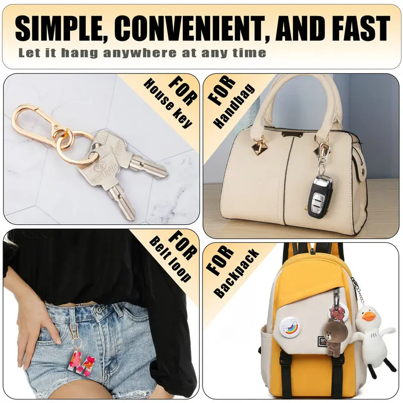 2-6PCS Carabiner Clip Keychain Metal Carabiner Shape Key Ring Keyring Key Holder Clips Hook Holder Organizer for Home Car Keys image 6