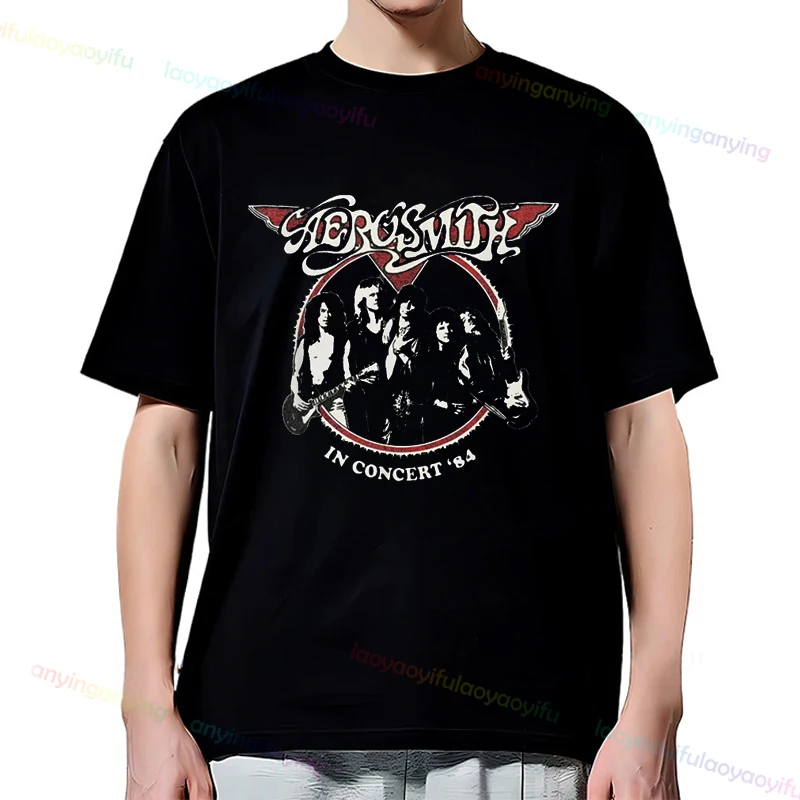 -Aerosmith- Funny Graphic Printed Rock Band Hipster T Shirt Breathable Comfortable Streetwear Mens Clothing Womens Top