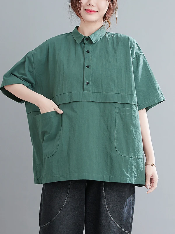 

plus Size Casual ort Sve irt Women's Summer Faionable Belly Covering Top Slimming Versatile Large Size Batwing Sve