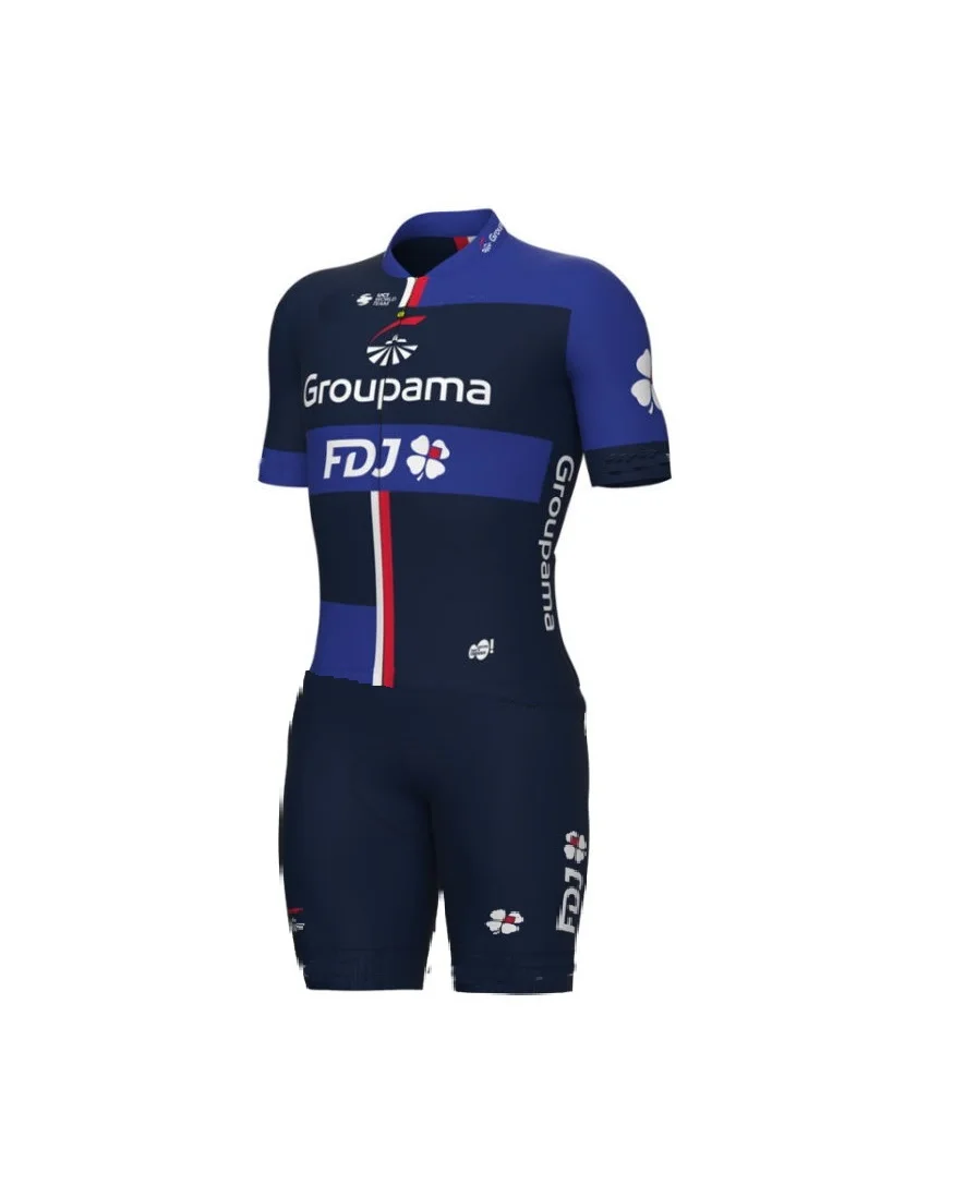 Laserowo wycięty kombinezon 2024 GROUPAMA FDJ Blue body krótka koszulka rowerowa odzież rowerowa Maillot Ropa Ciclismo