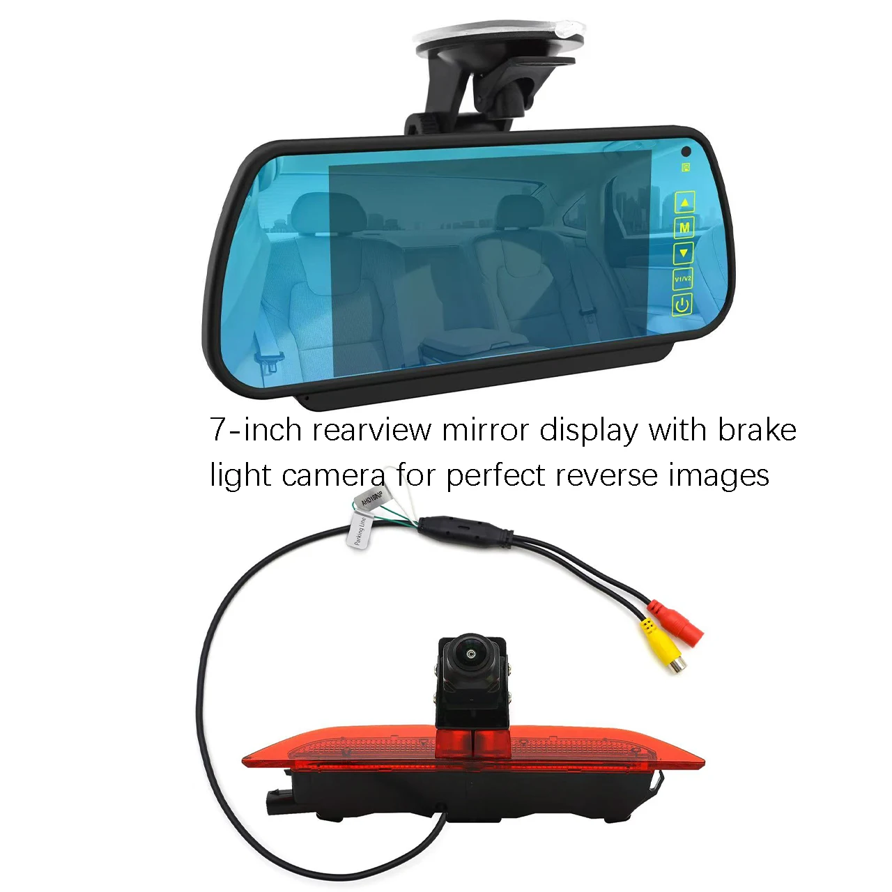 

3rd High Level Brake Light Reversing Reverse Camera Kit With 7 Inch Mirror Monitor For VW Volkswagen Caddy [MK4] (2020-Present)