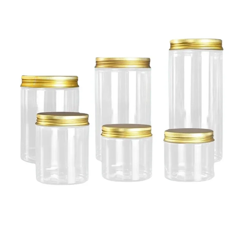 200ml 250ml 300ml 200g 250g 300g White Black Brown Transparent Lid Cover Clear Empty Packaing PET Plastic Jar Pot Containers