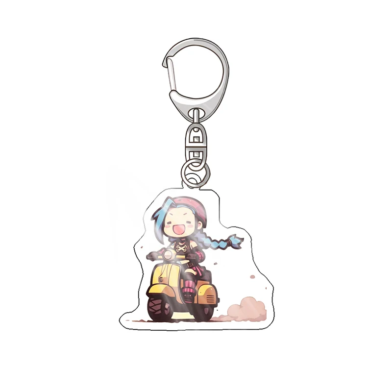 Arcane League of Legends Jinx Vi Anime Acrylic Cute Creative Keychain Key Ring Bag Charm Friends Gift Girl Pendant fans Jewelry