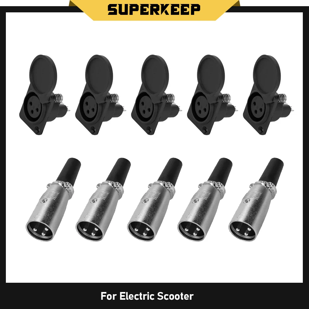 3-poliger Inline-Stecker, Batterieladegerät, Anschluss, Jack-Buchse für Innuovo Wisking Elektroroller, Rollstuhl-Anschlüsse, Adapterteile