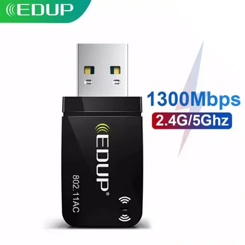 EDUP 1689 1300Mbps Mini USB WiFi Adapter Dual Band Network Card  5G 2.4GHz Wireless AC USB Adapter for PC Desktop Laptop Win11