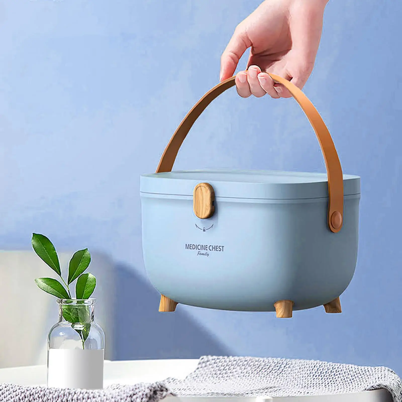 صندوق تخزين الإسعافات الأولية، صندوق حاوية متعدد الأغراض مقاوم للغبار مع مقبض