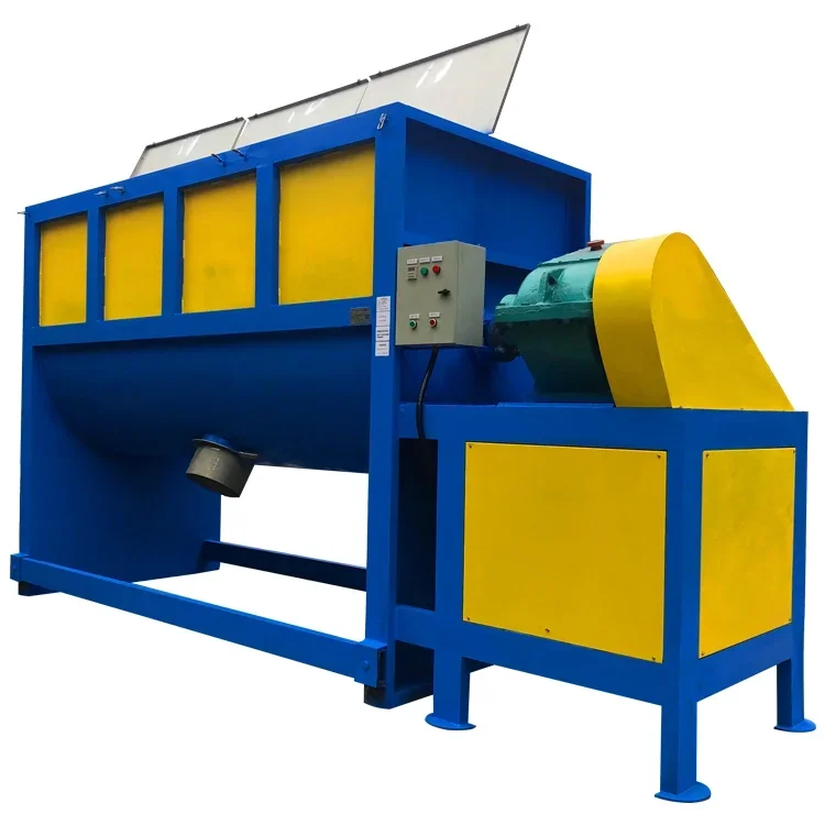 Horizontal Ribbon Mixer Dry Sand Mortar Soil Powder Mixing Machine Chemical Stainless Steel Electric Heating Ribbon Blender