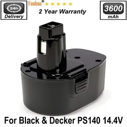 3600mAh 14.4V Replacement Battery for Black Decker Firestorm PS140 14.4 Volt PS3600 FS1462F CRS144 Pod Style Battery