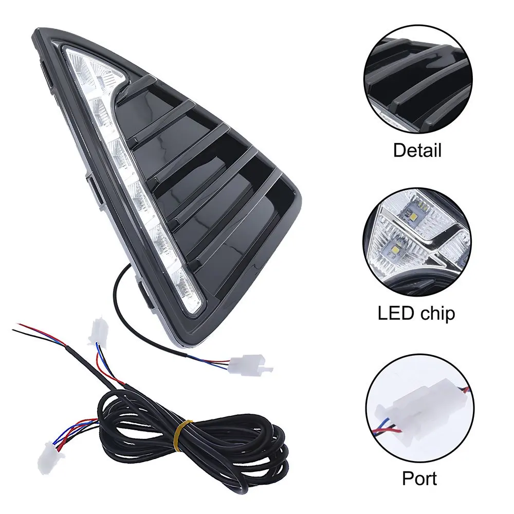 2Pcs/Set Waterproof 12V Car LED DRL Daytime Running Lights White Turn Signal Fog Lamp Accessories For Ford Focus 3 MK3 2012-2015