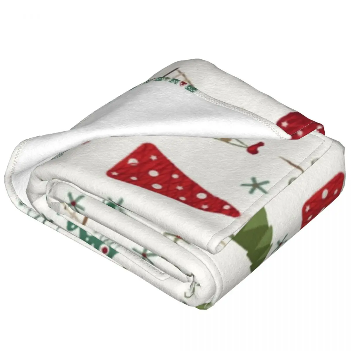 Swedish Minimalist Christmas Trees Warm Soft Blanket Red and Green Picnic Bedding Throws Spring Flannel Bedspread Sofa Bed Cover