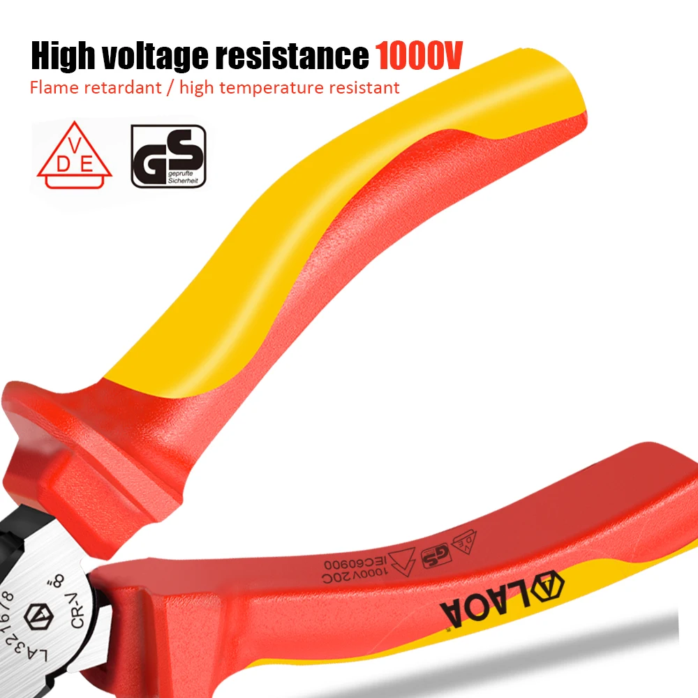 LAOA Flat Nose Pliers 1000V Insulated High Temperature and High Pressure