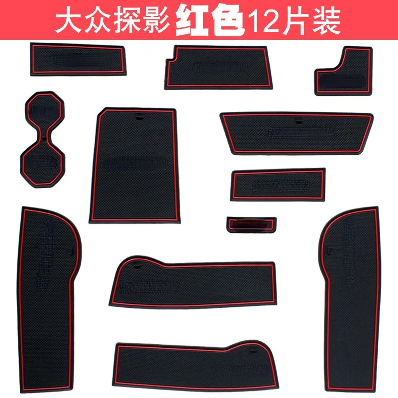 For VOLKSWAGEN TACOUA Car Interior Door Groove Mats Gate Slot Pad Non-slip Cup Mat Accessories Cover