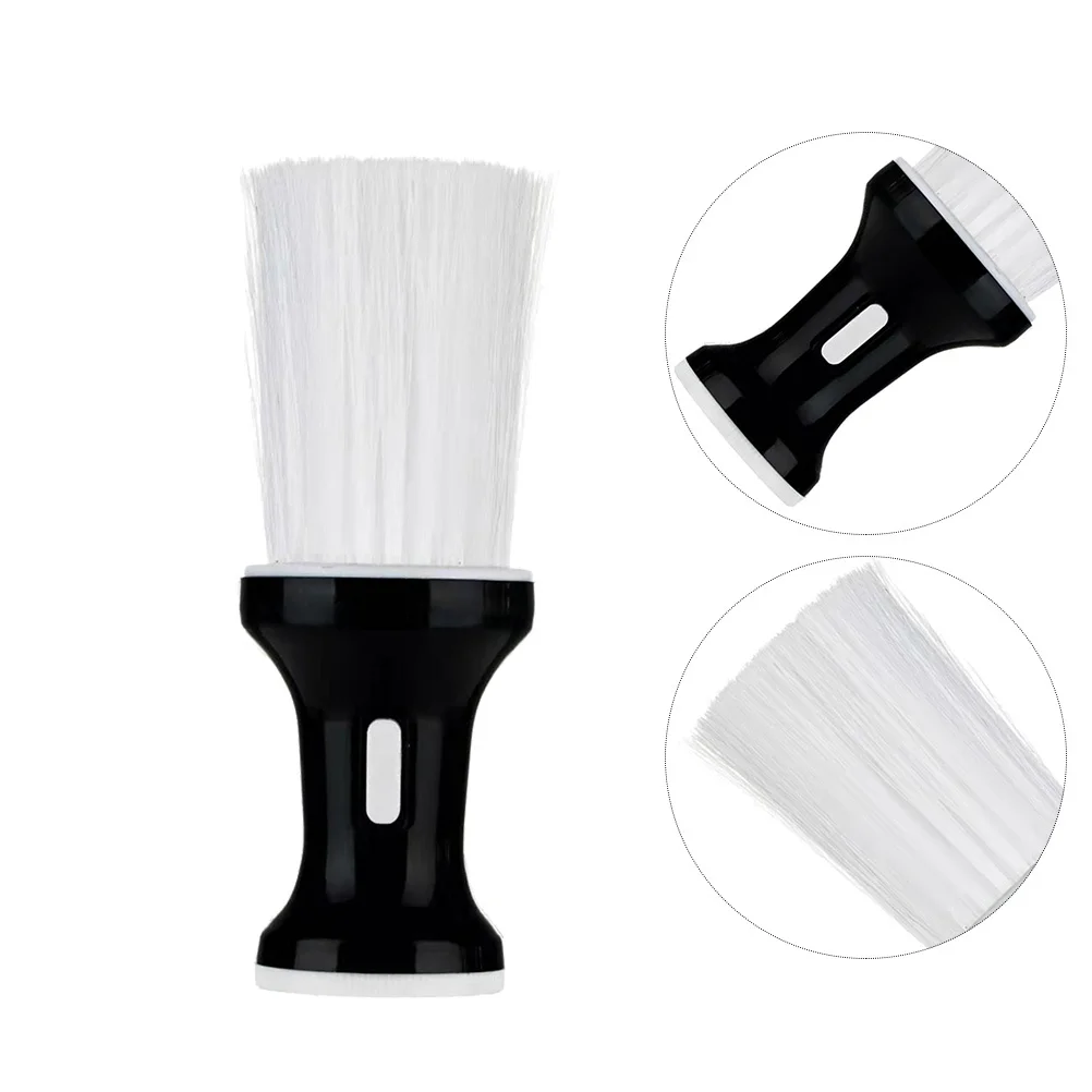 

1Pcs Neck Hair Brush for Barbers Black and White Salon Brush with Talcum Powder Handle Easy Clean Flat Shape Duster for Haircut